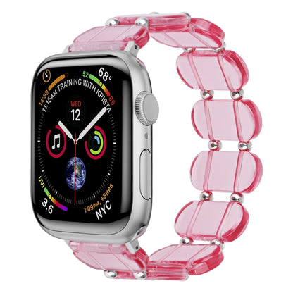 For Apple Watch Series 9 41mm Stretch Resin Watch Band(Transparent Pink) by bashfashion