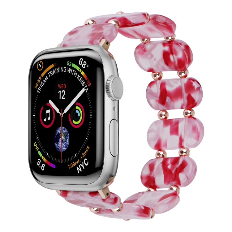 For Apple Watch SE 2022 40mm Stretch Resin Watch Band(Peach Red) by bashfashion