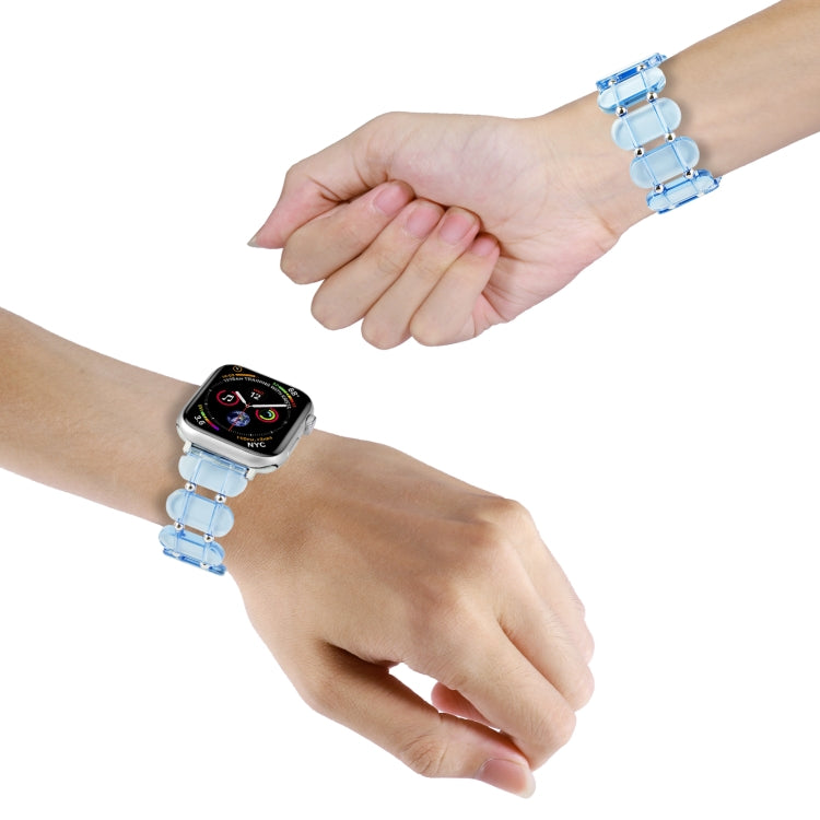 For Apple Watch SE 40mm Stretch Resin Watch Band(Transparent Blue) by bashfashion