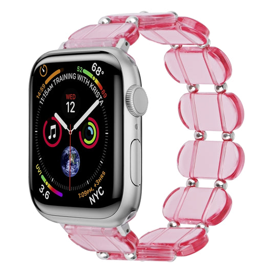 For Apple Watch Series 5 40mm Stretch Resin Watch Band(Transparent Pink) by bashfashion