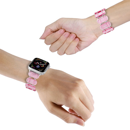 For Apple Watch Series 5 40mm Stretch Resin Watch Band(Transparent Pink) by bashfashion
