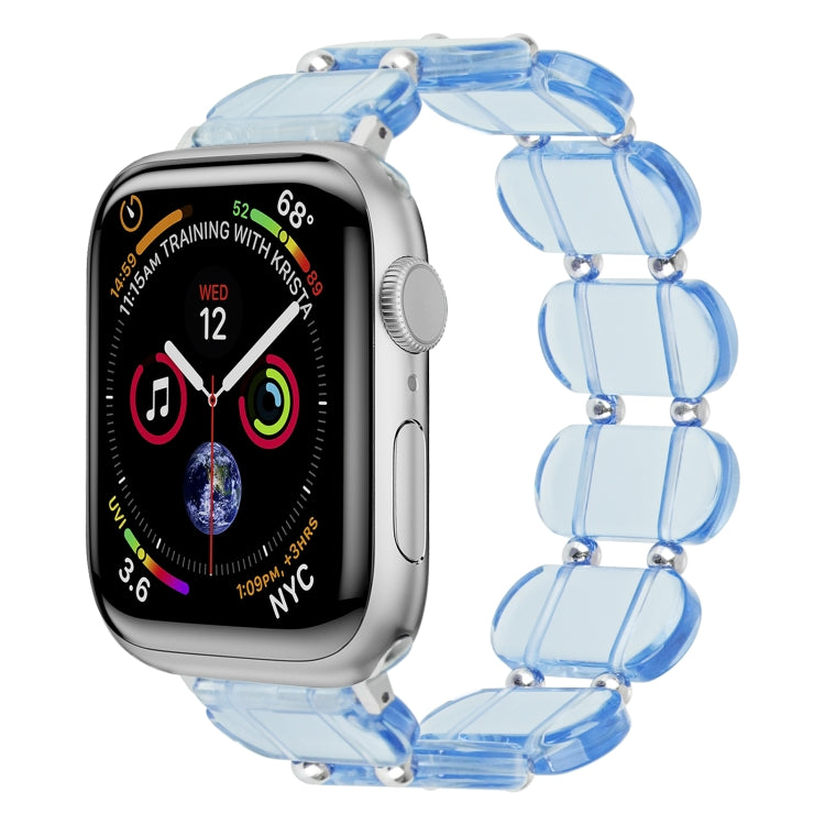 For Apple Watch Series 4 44mm Stretch Resin Watch Band(Transparent Blue) by bashfashion