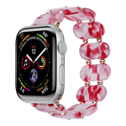 For Apple Watch Series 2 42mm Stretch Resin Watch Band(Peach Red) by bashfashion
