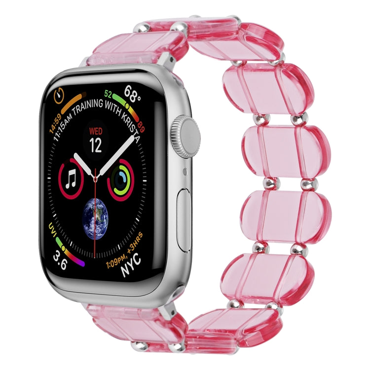 For Apple Watch Series 2 38mm Stretch Resin Watch Band(Transparent Pink) by bashfashion