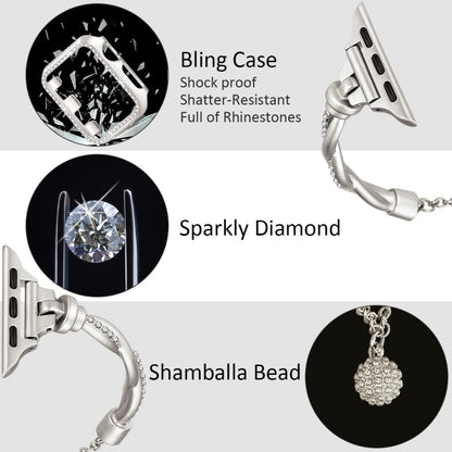 For Apple Watch Series 2 38mm Twist Bracelet Diamond Metal Watch Band(Starlight Color) by bashfashion