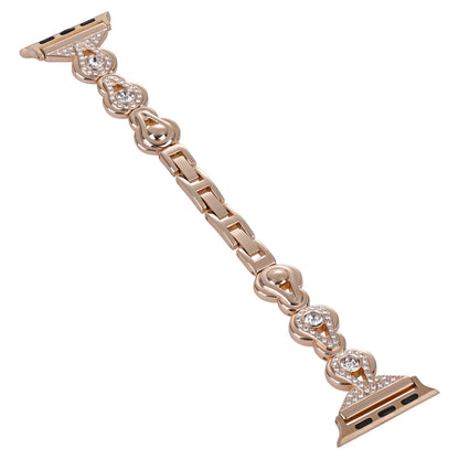 For Apple Watch Ultra 2 49mm Gourd Diamond Metal Watch Band(Rose Gold) by bashfashion