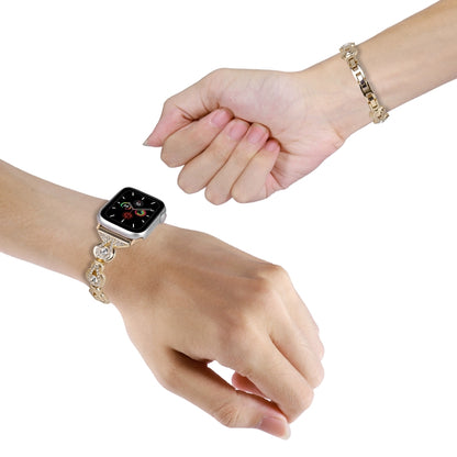 For Apple Watch Ultra 49mm Gourd Diamond Metal Watch Band(Gold) by bashfashion