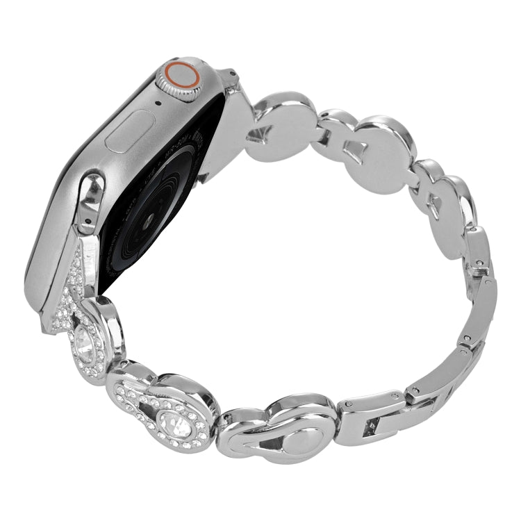For Apple Watch Ultra 49mm Gourd Diamond Metal Watch Band(Silver) by bashfashion