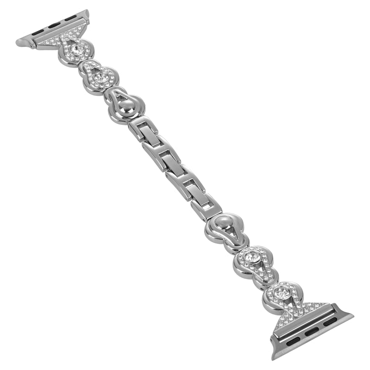 For Apple Watch Ultra 49mm Gourd Diamond Metal Watch Band(Silver) by bashfashion