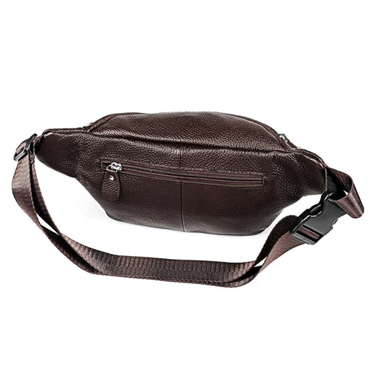 6030 Outdoor Leather Single Shoulder Messenger Bag Sports Multi-functional Phone Waist Bag(Coffee) by bashfashion