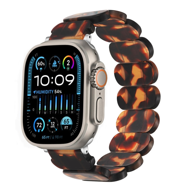 For Apple Watch Ultra 2 49mm Stretch Rope Resin Watch Band(Tortoiseshell) by bashfashion