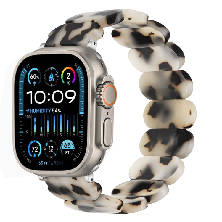 For Apple Watch Ultra 49mm Stretch Rope Resin Watch Band(Dark Brown White) by bashfashion