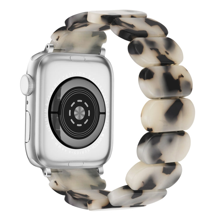For Apple Watch Ultra 49mm Stretch Rope Resin Watch Band(Dark Brown White) by bashfashion