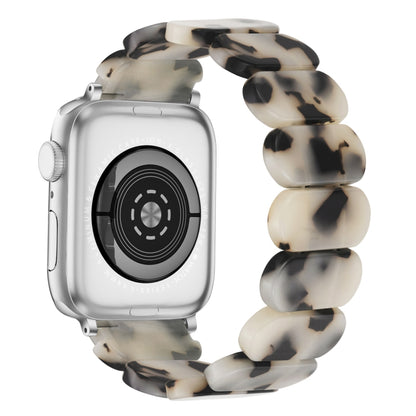 For Apple Watch Ultra 49mm Stretch Rope Resin Watch Band(Dark Brown White) by bashfashion