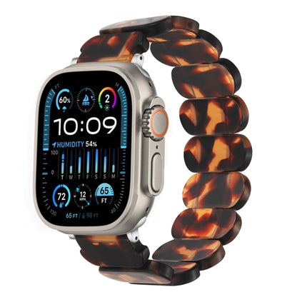 For Apple Watch Ultra 49mm Stretch Rope Resin Watch Band(Tortoiseshell) by bashfashion