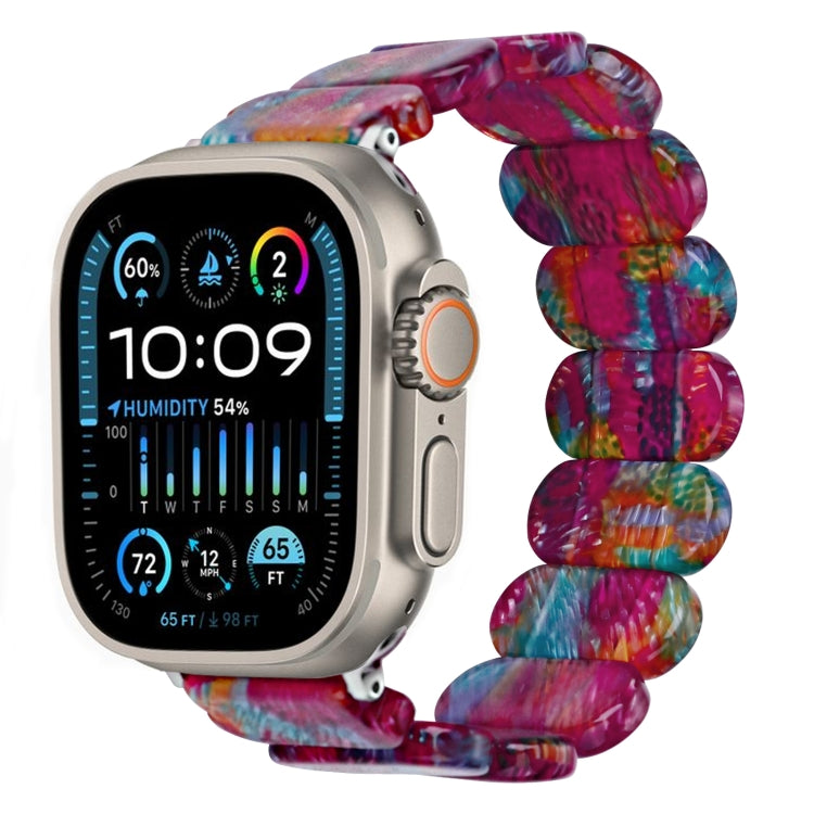 For Apple Watch Ultra 49mm Stretch Rope Resin Watch Band(Pearlescent Rainbow) by bashfashion