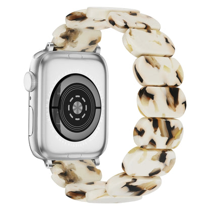 For Apple Watch Series 7 45mm Stretch Rope Resin Watch Band(Nougat) by bashfashion