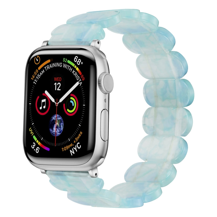For Apple Watch 42mm Stretch Rope Resin Watch Band(Ice Green) by bashfashion