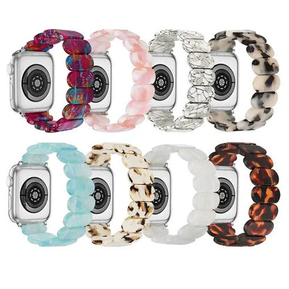 For Apple Watch Series 8 41mm Stretch Rope Resin Watch Band(Pink) by bashfashion