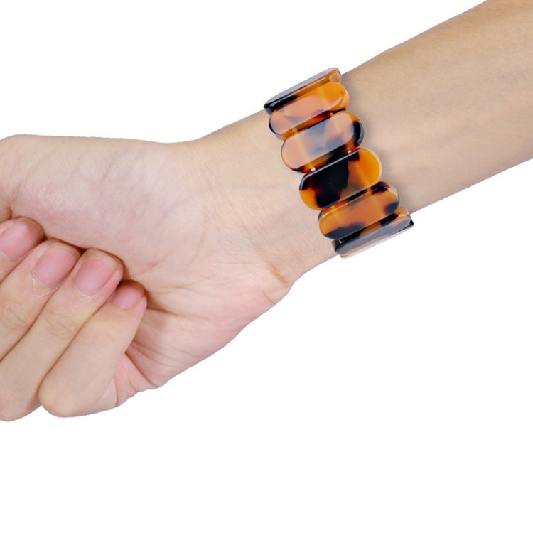 For Apple Watch SE 2023 40mm Stretch Rope Resin Watch Band(Tortoiseshell) by bashfashion