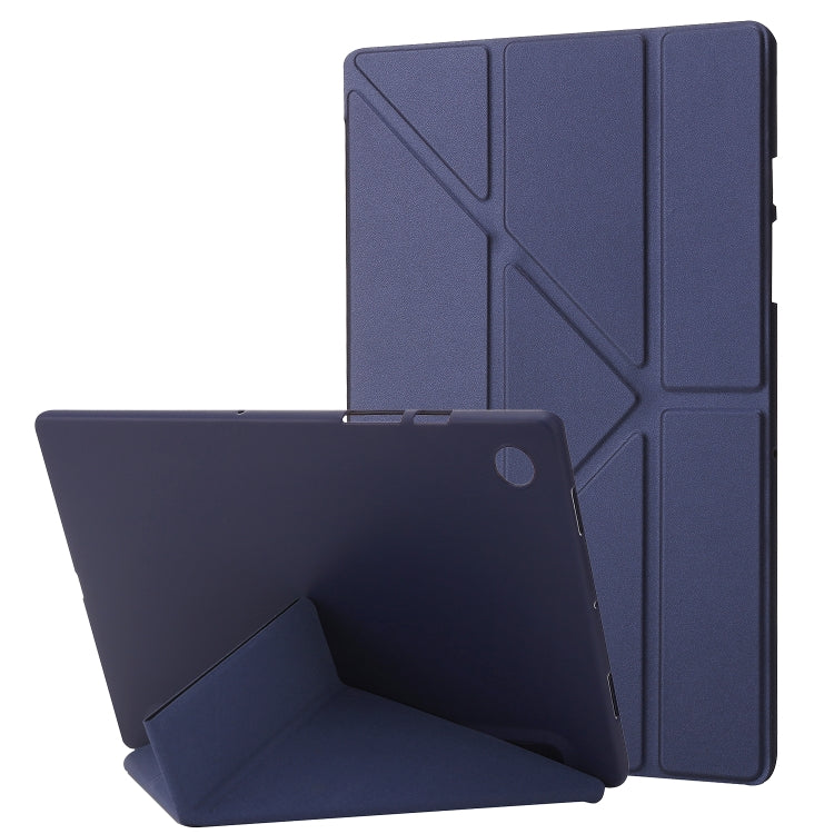 For Samsung Galaxy Tab A9+ TPU Deformation Multi-Fold Leather Tablet Case(Navy Blue) by bashfashion