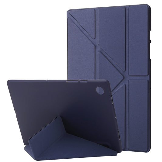 For Samsung Galaxy Tab A9+ TPU Deformation Multi-Fold Leather Tablet Case(Navy Blue) by bashfashion