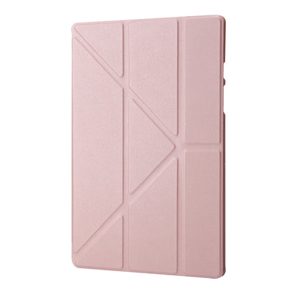 For Samsung Galaxy Tab A9+ TPU Deformation Multi-Fold Leather Tablet Case(Rose Gold) by bashfashion