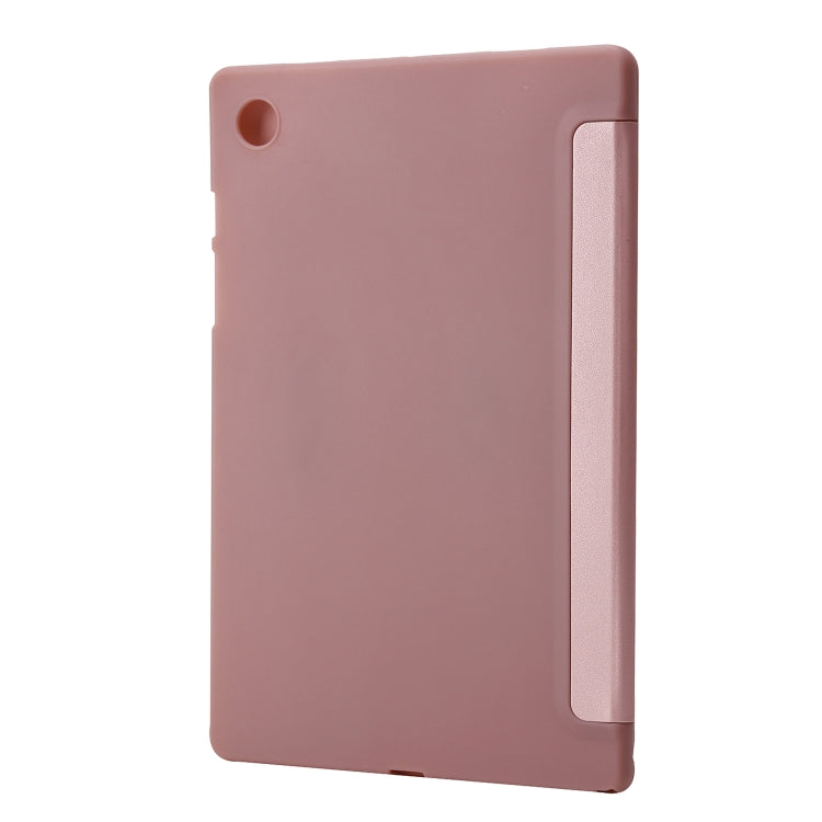 For Samsung Galaxy Tab A9+ TPU Deformation Multi-Fold Leather Tablet Case(Rose Gold) by bashfashion