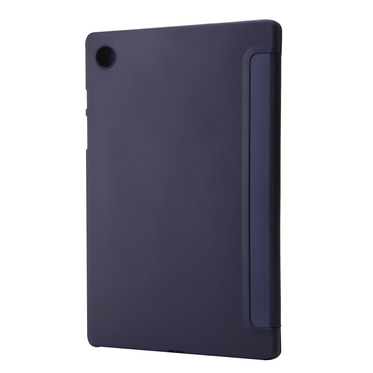 For Samsung Galaxy Tab A11 / A9 TPU Deformation Multi-Fold Leather Tablet Case(Navy Blue) by bashfashion