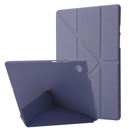 For Samsung Galaxy Tab A11 / A9 TPU Deformation Multi-Fold Leather Tablet Case(Lavender Grey) by bashfashion