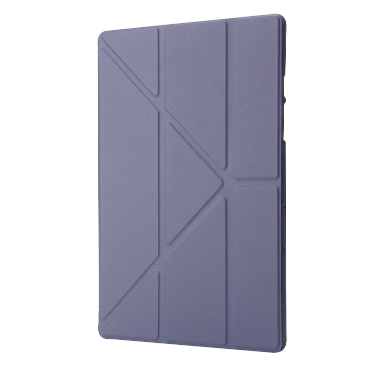 For Samsung Galaxy Tab A11 / A9 TPU Deformation Multi-Fold Leather Tablet Case(Lavender Grey) by bashfashion