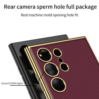 For Samsung Galaxy S24 Ultra 5G GKK Plating TPU + Leather Full Coverage Phone Case(Red) by GKK