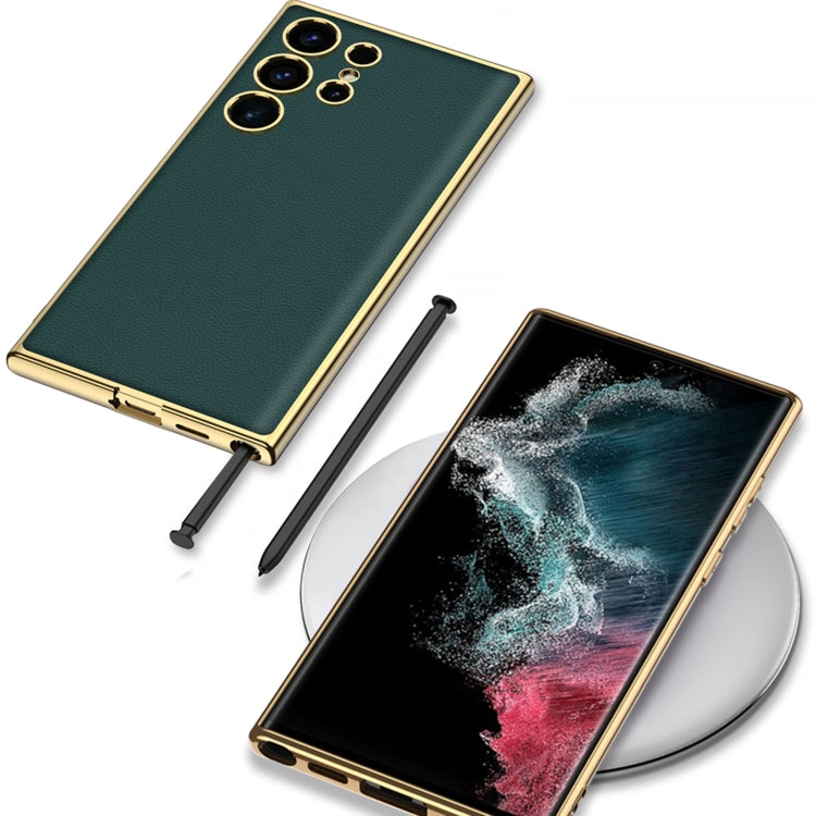 For Samsung Galaxy S24 Ultra 5G GKK Plating TPU + Leather Full Coverage Phone Case(Red) by GKK