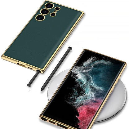 For Samsung Galaxy S24 Ultra 5G GKK Plating TPU + Leather Full Coverage Phone Case(Red) by GKK