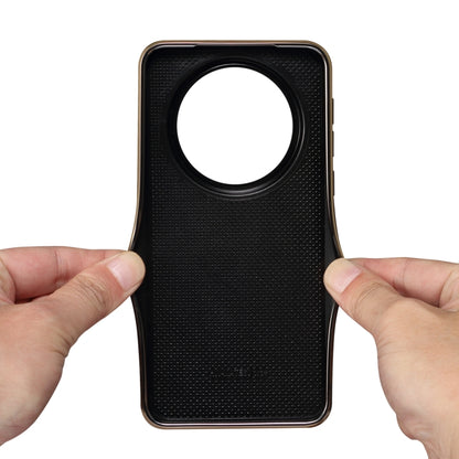 For Huawei Mate 60 Pro / Pro+ Denior Crocodile Texture Genuine Leather Electroplating Phone Case(Black) by Denior