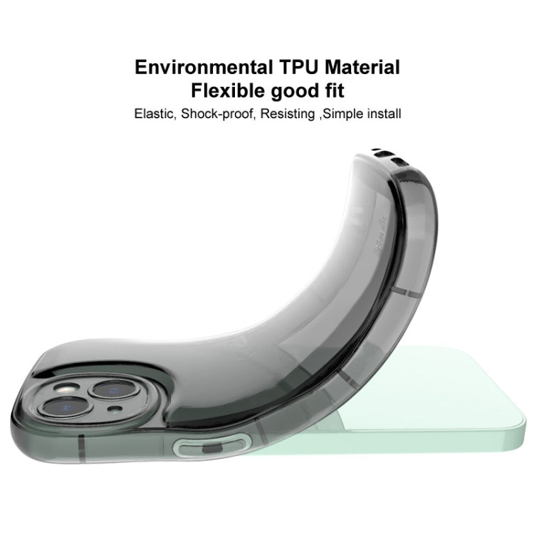 For iPhone 15 IMAK Wave Bubble Soft Shockproof Phone Case(Transparent Black) by imak