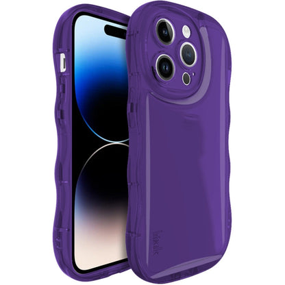 For iPhone 15 Pro IMAK Wave Bubble Soft Shockproof Phone Case(Purple) by imak