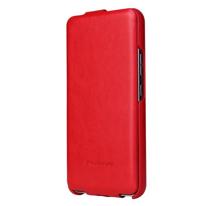 For Samsung Galaxy S25 5G Fierre Shann 64 Texture Vertical Flip PU Leather Phone Case(Red) by FIERRE SHANN