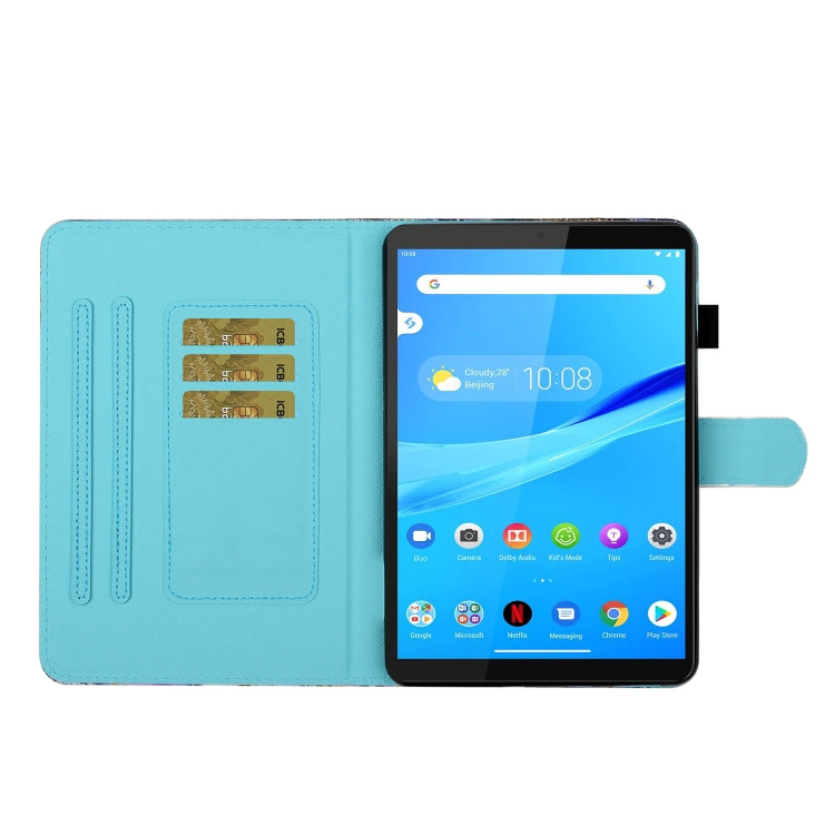 For Samsung Galaxy Tab A11+ / A9+ Coloured Drawing Stitching Smart Leather Tablet Case(Blue Owl) by bashfashion