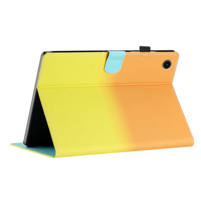 For Samsung Galaxy Tab A11+ / A9+ Stitching Gradient Smart Leather Tablet Case(Orange Yellow) by bashfashion
