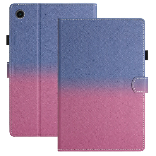 For Samsung Galaxy Tab A11+ / A9+ Stitching Gradient Smart Leather Tablet Case(Blue Rose) by bashfashion