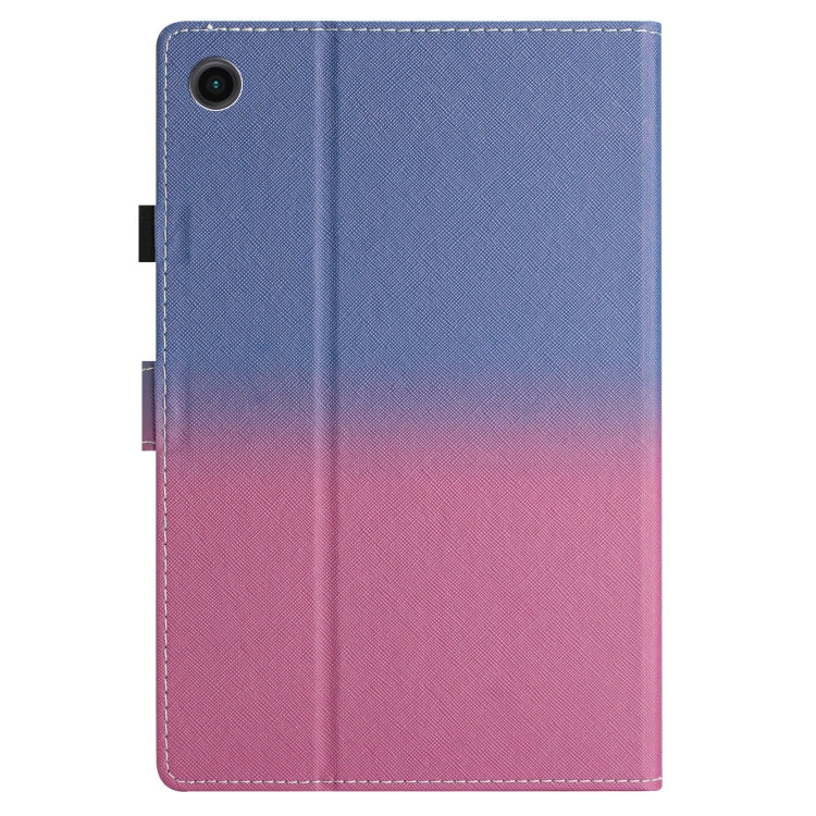 For Samsung Galaxy Tab A11+ / A9+ Stitching Gradient Smart Leather Tablet Case(Blue Rose) by bashfashion