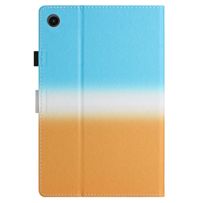 For Samsung Galaxy Tab A11+ / A9+ Stitching Gradient Smart Leather Tablet Case(Blue Orange) by bashfashion