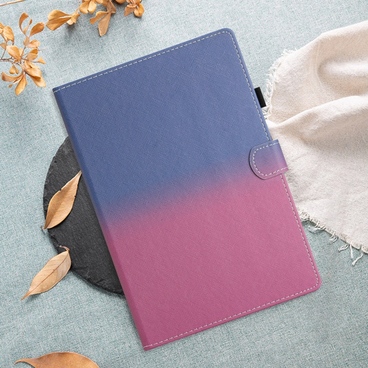 For Samsung Galaxy Tab A11 / A9 Stitching Gradient Smart Leather Tablet Case(Blue Rose) by bashfashion