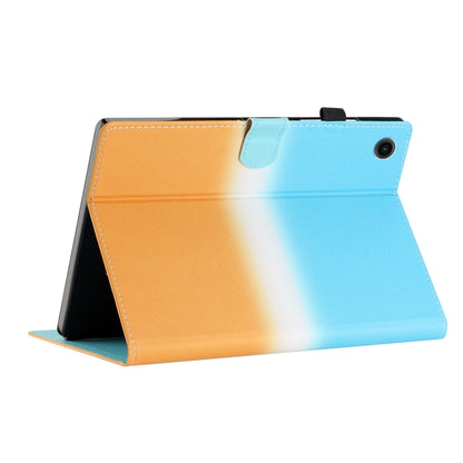 For Samsung Galaxy Tab A11 / A9 Stitching Gradient Smart Leather Tablet Case(Blue Orange) by bashfashion