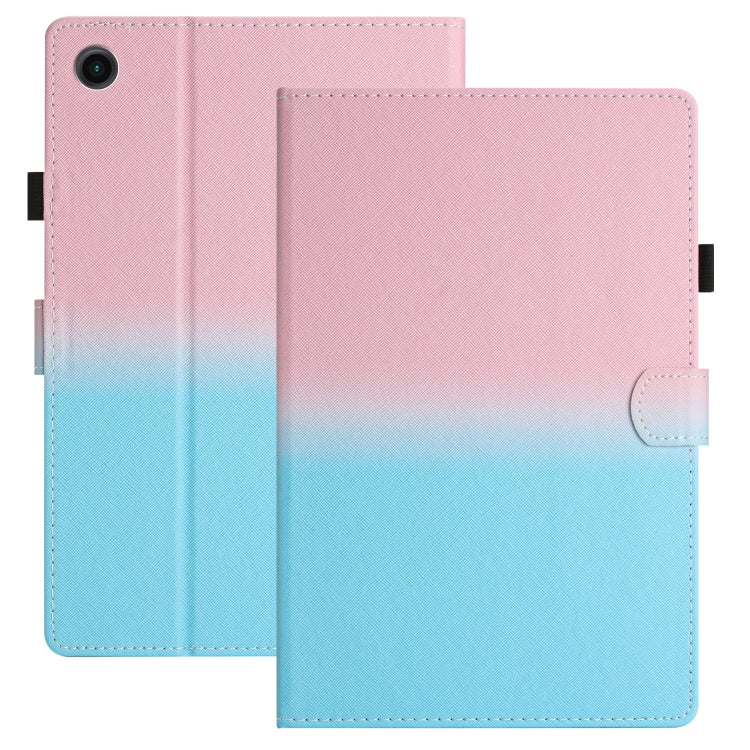 For Samsung Galaxy Tab A11 / A9 Stitching Gradient Smart Leather Tablet Case(Pink Blue) by bashfashion