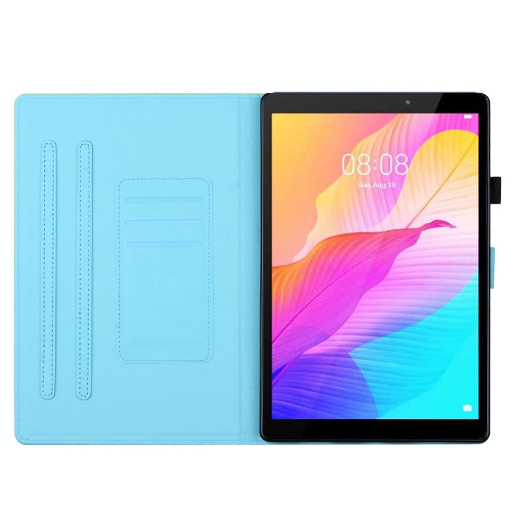 For Samsung Galaxy Tab A11 / A9 Stitching Gradient Smart Leather Tablet Case(Pink Blue) by bashfashion