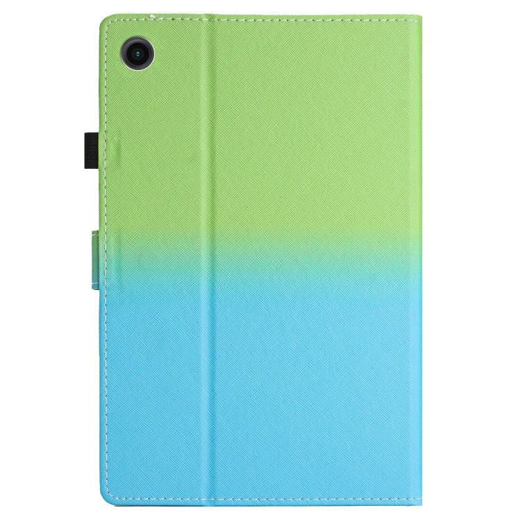 For Samsung Galaxy Tab A11 / A9 Stitching Gradient Smart Leather Tablet Case(Green Blue) by bashfashion
