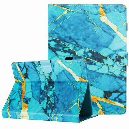 For 7 inch Universal Marble Pattern Stitching Leather Tablet Case(Gold Blue) by bashfashion