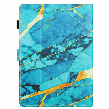 For 7 inch Universal Marble Pattern Stitching Leather Tablet Case(Gold Blue) by bashfashion